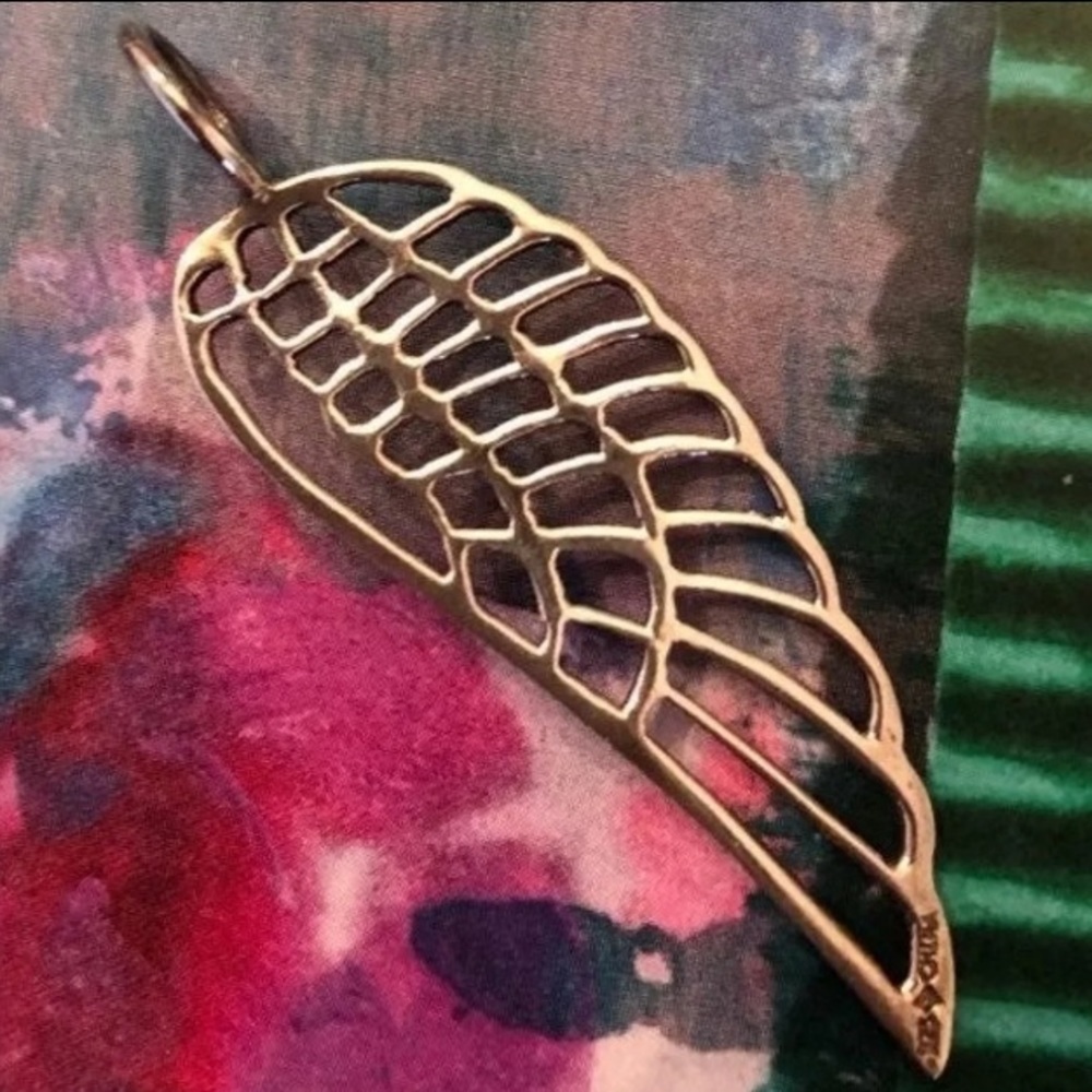 Rare Vintage Silpada Sterling Silver Free Bird Angel Wing Pendant S3527